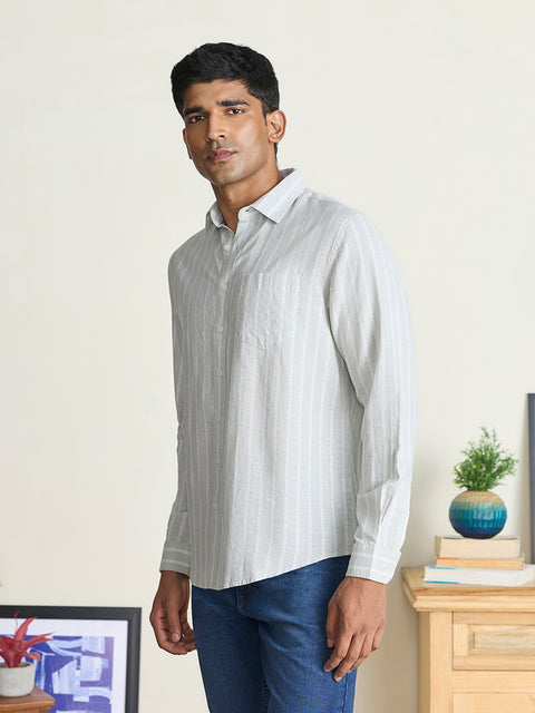 Slub Striped Tailored Fit Shirt