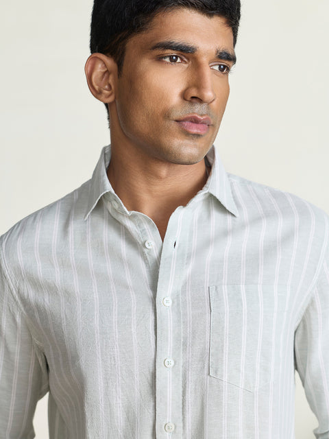 Slub Striped Tailored Fit Shirt