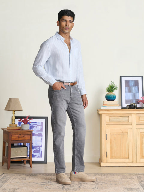 Slub Striped Tailored Fit Shirt