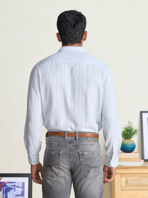 Slub Striped Tailored Fit Shirt