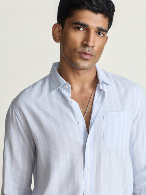 Slub Striped Tailored Fit Shirt