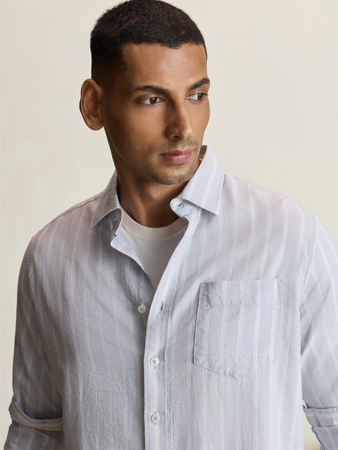 Slub Striped Tailored Fit Shirt