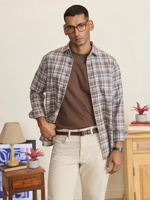 Slub Checkered Tailored Fit Shirt