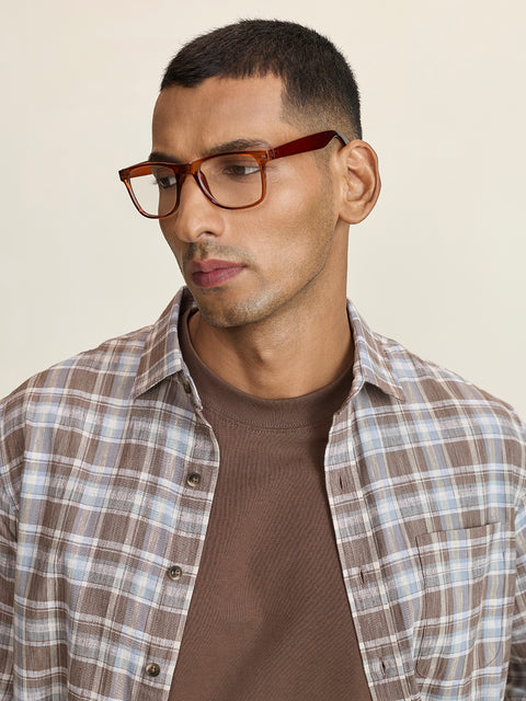 Slub Checkered Tailored Fit Shirt