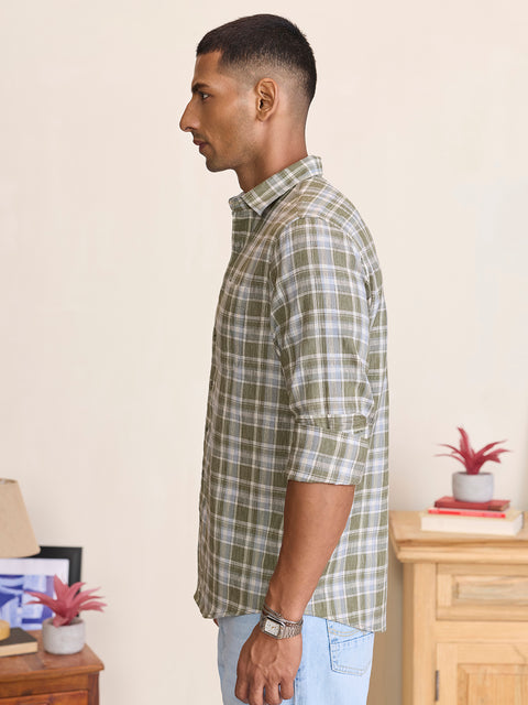 Slub Checkered Tailored Fit Shirt