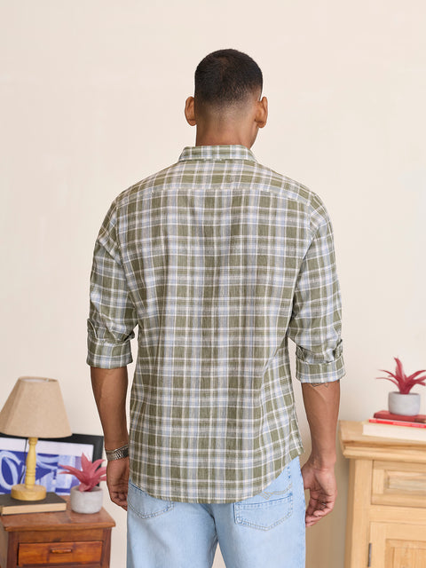 Slub Checkered Tailored Fit Shirt