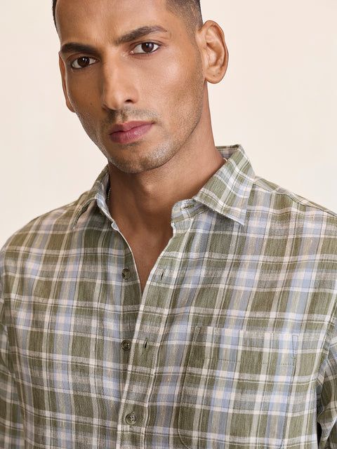 Slub Checkered Tailored Fit Shirt