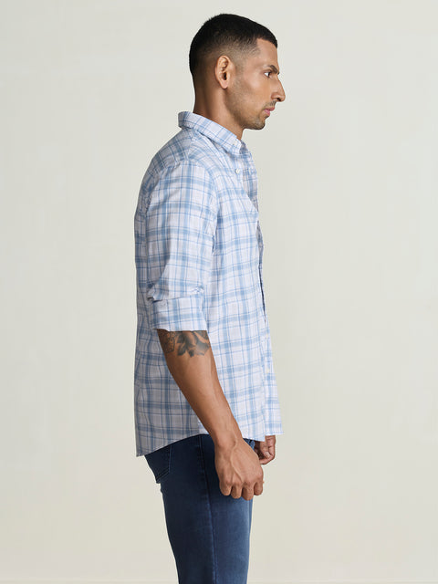 Slub Checkered Tailored Fit Shirt