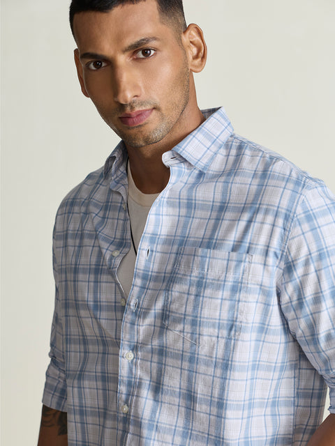Slub Checkered Tailored Fit Shirt