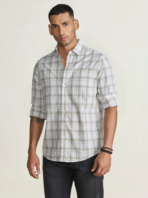 Slub Checkered Tailored Fit Shirt
