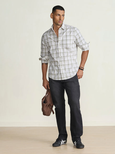 Slub Checkered Tailored Fit Shirt