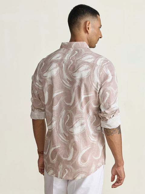 Slub Printed Tailored Fit Shirt