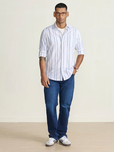 Slub Striped Tailored Fit Shirt