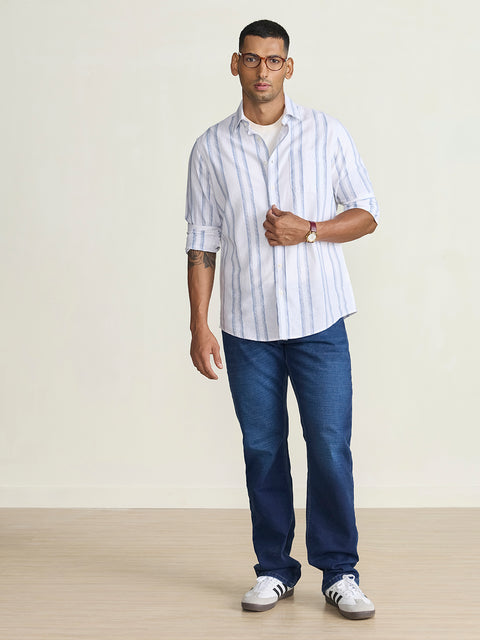 Slub Striped Tailored Fit Shirt