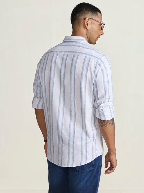 Slub Striped Tailored Fit Shirt