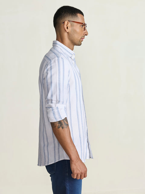 Slub Striped Tailored Fit Shirt