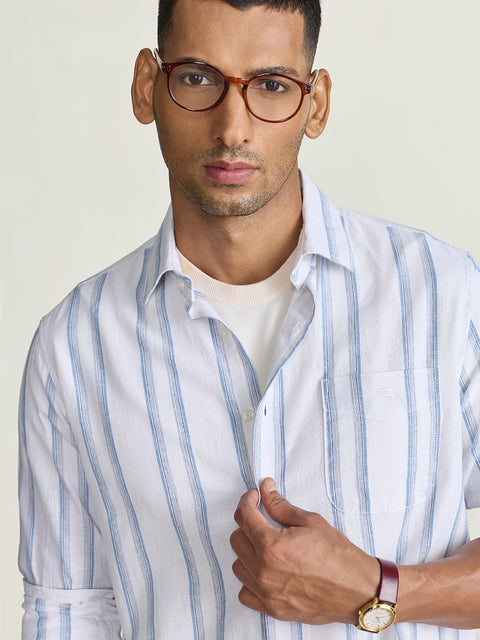 Slub Striped Tailored Fit Shirt