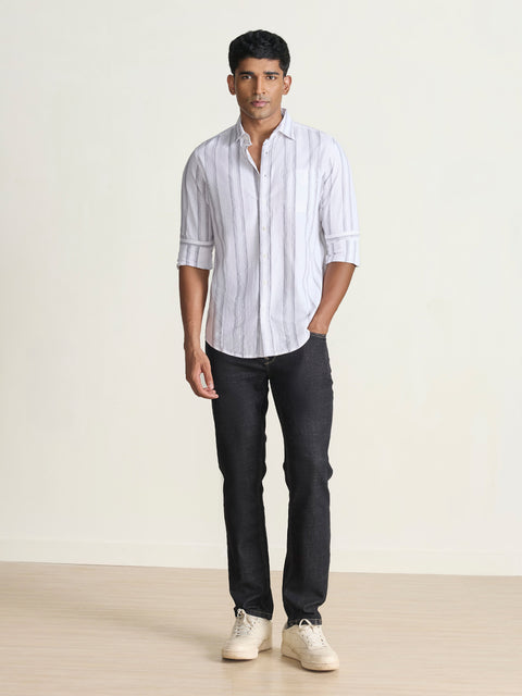 Slub Striped Tailored Fit Shirt