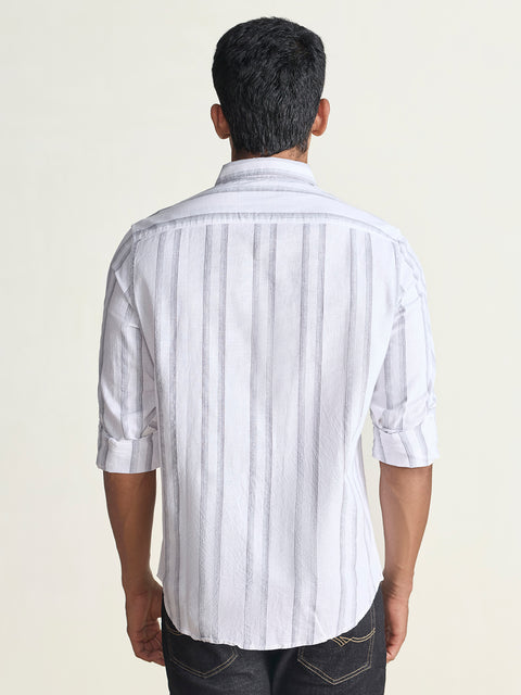 Slub Striped Tailored Fit Shirt