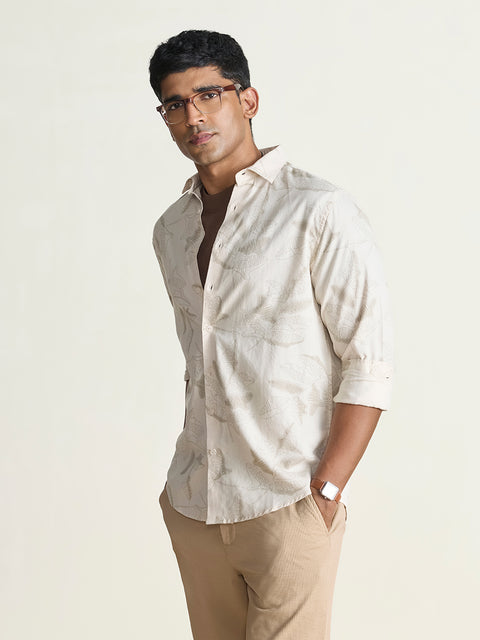 Dobby Printed Tailored Fit Shirt