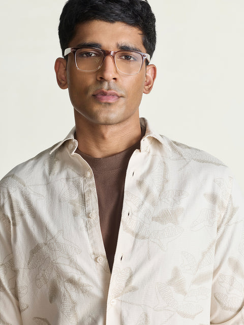 Dobby Printed Tailored Fit Shirt