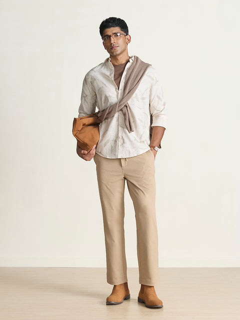 Dobby Printed Tailored Fit Shirt
