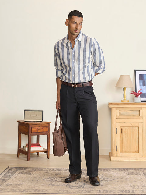 Slub Striped Tailored Fit Shirt