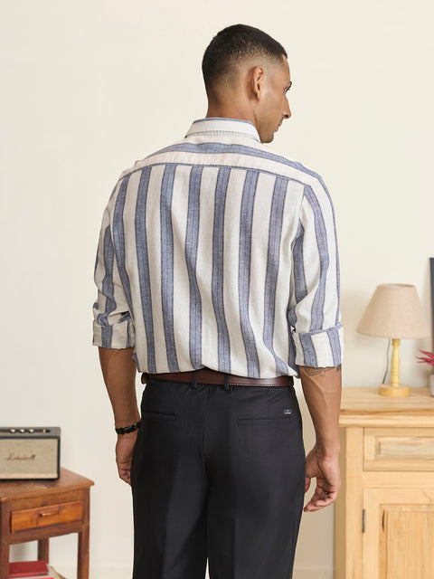 Slub Striped Tailored Fit Shirt