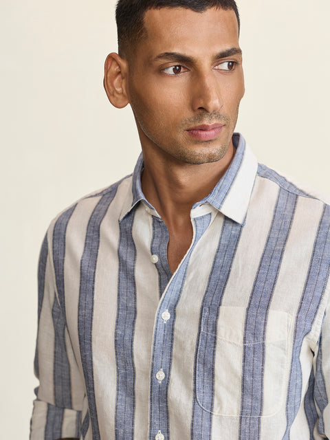 Slub Striped Tailored Fit Shirt