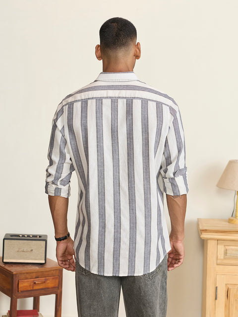 Slub Striped Tailored Fit Shirt