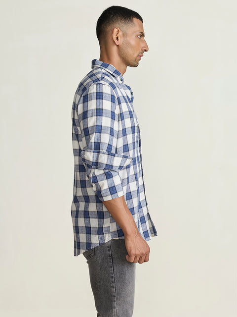 Slub Checkered Tailored Fit Shirt