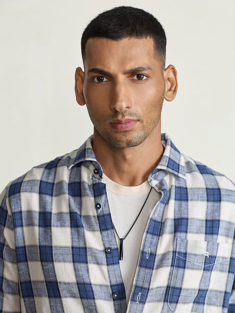 Slub Checkered Tailored Fit Shirt