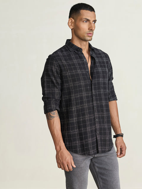 Slub Checkered Tailored Fit Shirt