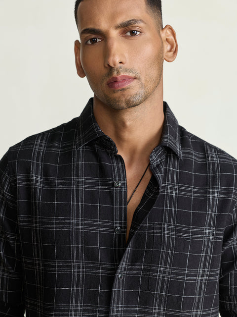 Slub Checkered Tailored Fit Shirt