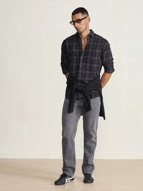 Slub Checkered Tailored Fit Shirt