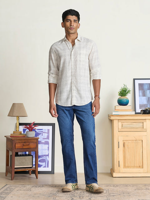 Slub Checkered Tailored Fit Shirt