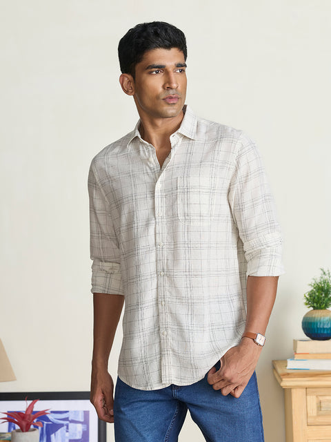 Slub Checkered Tailored Fit Shirt