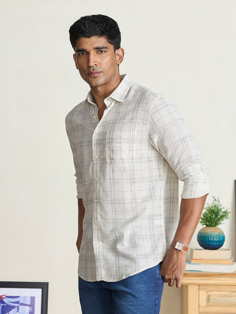 Slub Checkered Tailored Fit Shirt