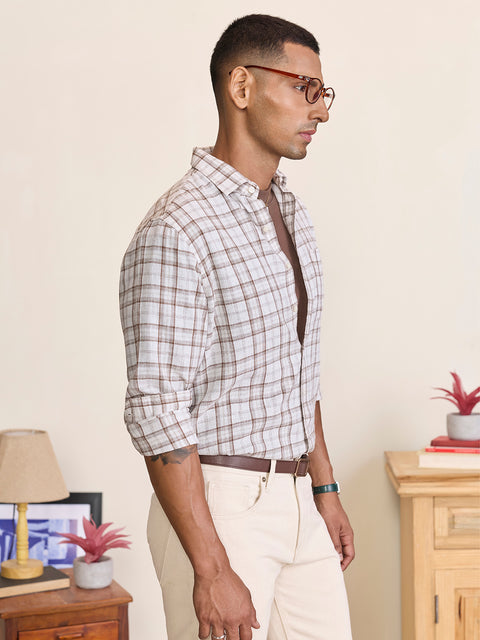 Slub Checkered Tailored Fit Shirt