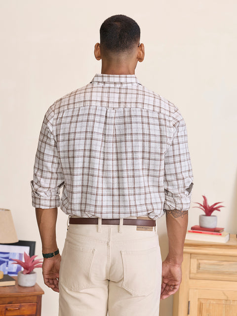Slub Checkered Tailored Fit Shirt