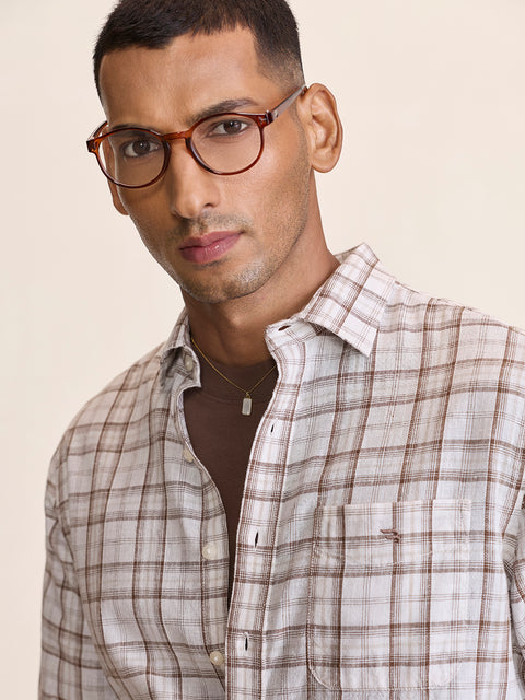Slub Checkered Tailored Fit Shirt