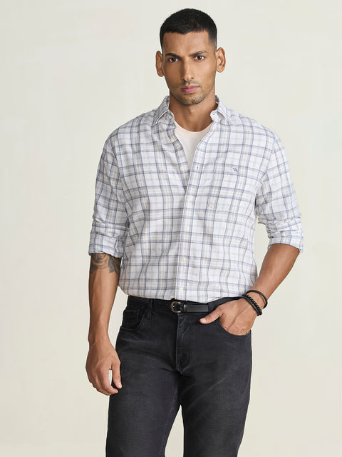 Slub Checkered Tailored Fit Shirt