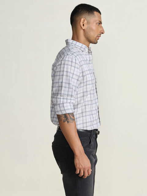 Slub Checkered Tailored Fit Shirt