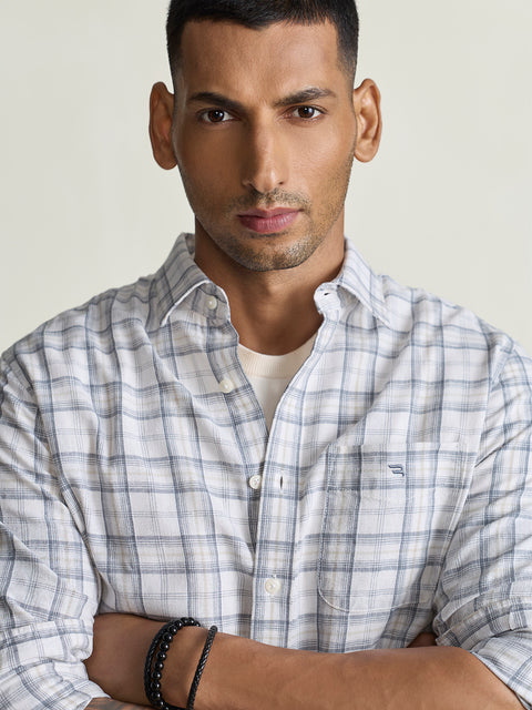 Slub Checkered Tailored Fit Shirt
