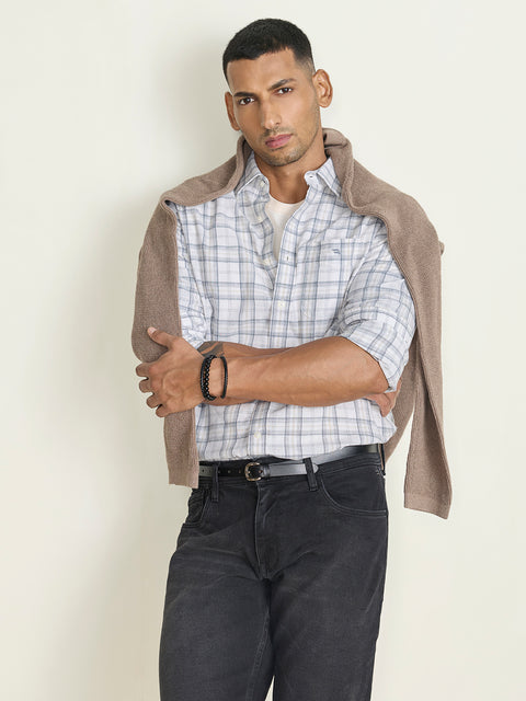 Slub Checkered Tailored Fit Shirt