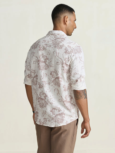 Slub Printed Tailored Fit Shirt