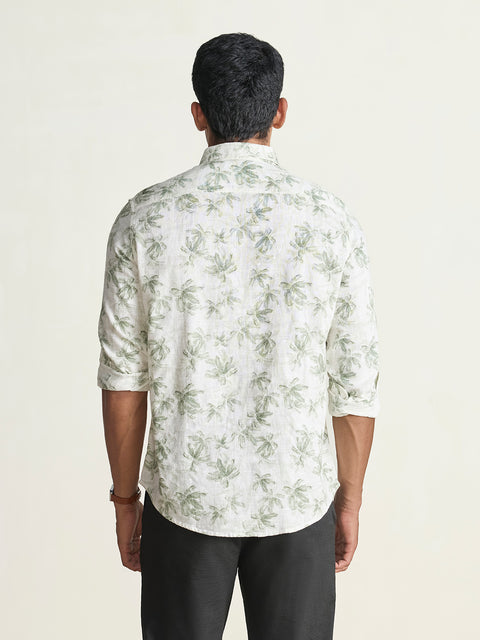 Slub Printed Tailored Fit Shirt