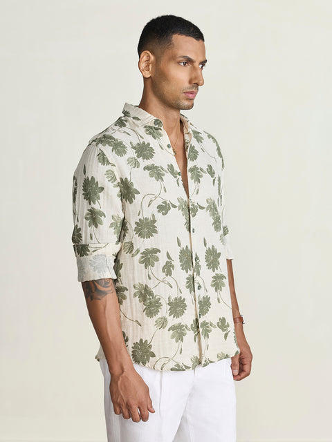 Double Cloth Printed Tailored Fit Shirt