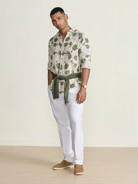 Double Cloth Printed Tailored Fit Shirt