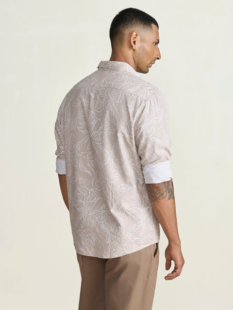 Dobby Printed Tailored Fit Shirt